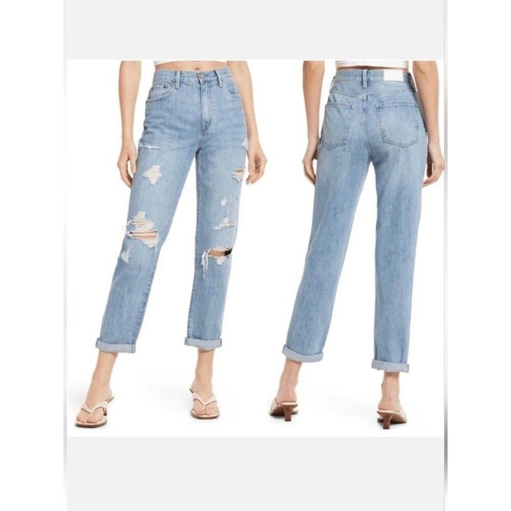 Pistola Denim Presley High Rise Relaxed Roller Jeans in Ridge Distressed Size 26